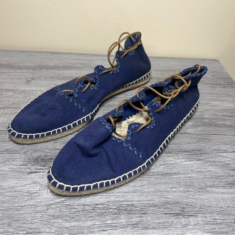 Tory Burch Canvas Blue Flats Size 7.5